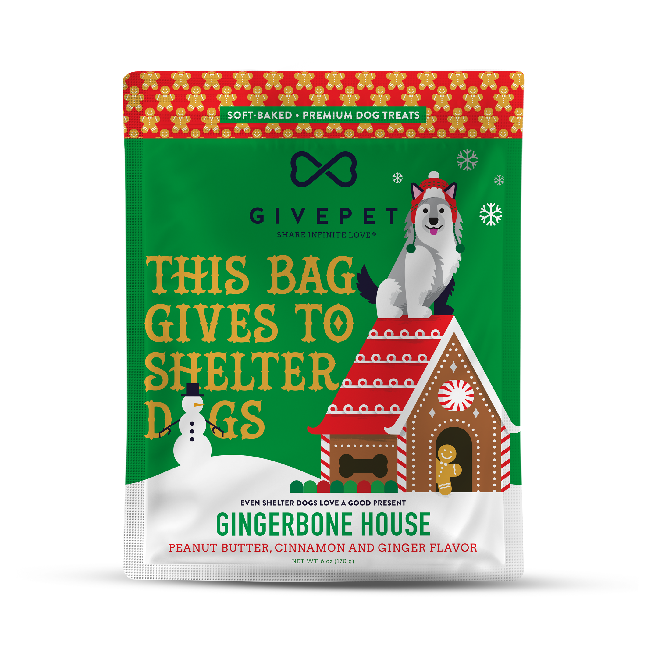 GivePet Gingerbone House Christmas Dog Treats